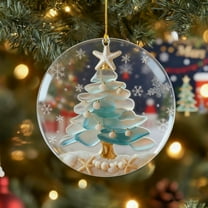 Deeceymbur Acrylic Trees Ornament Sea Glass Christmas Decorations Beach Themed Holiday Ornament for Trees Hanging Festive Home Accents