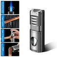 thumbnail image 2 of Ikohbadg Rechargeable Torch Lighter, 4-in-1 Portable Direct-Flame Lighter with Three Powerful Flames for Cigar, Candle, and Other Lighting Needs, Durable Metal Design, 2 of 6