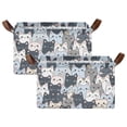 thumbnail image 3 of Cartoon Cats Face Collapsible Storage Bins Fabric Shelf Baskets with Handles 16.9"x11.4"x10" Closet Organizer, 3 of 8