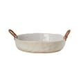 thumbnail image 1 of Red Sol Rojo cuerda trenzada plato de fruta vegetal cesta hecha a mano creativa grande cerámica binaural plato profundo gres vajilla vintage, 1 of 6