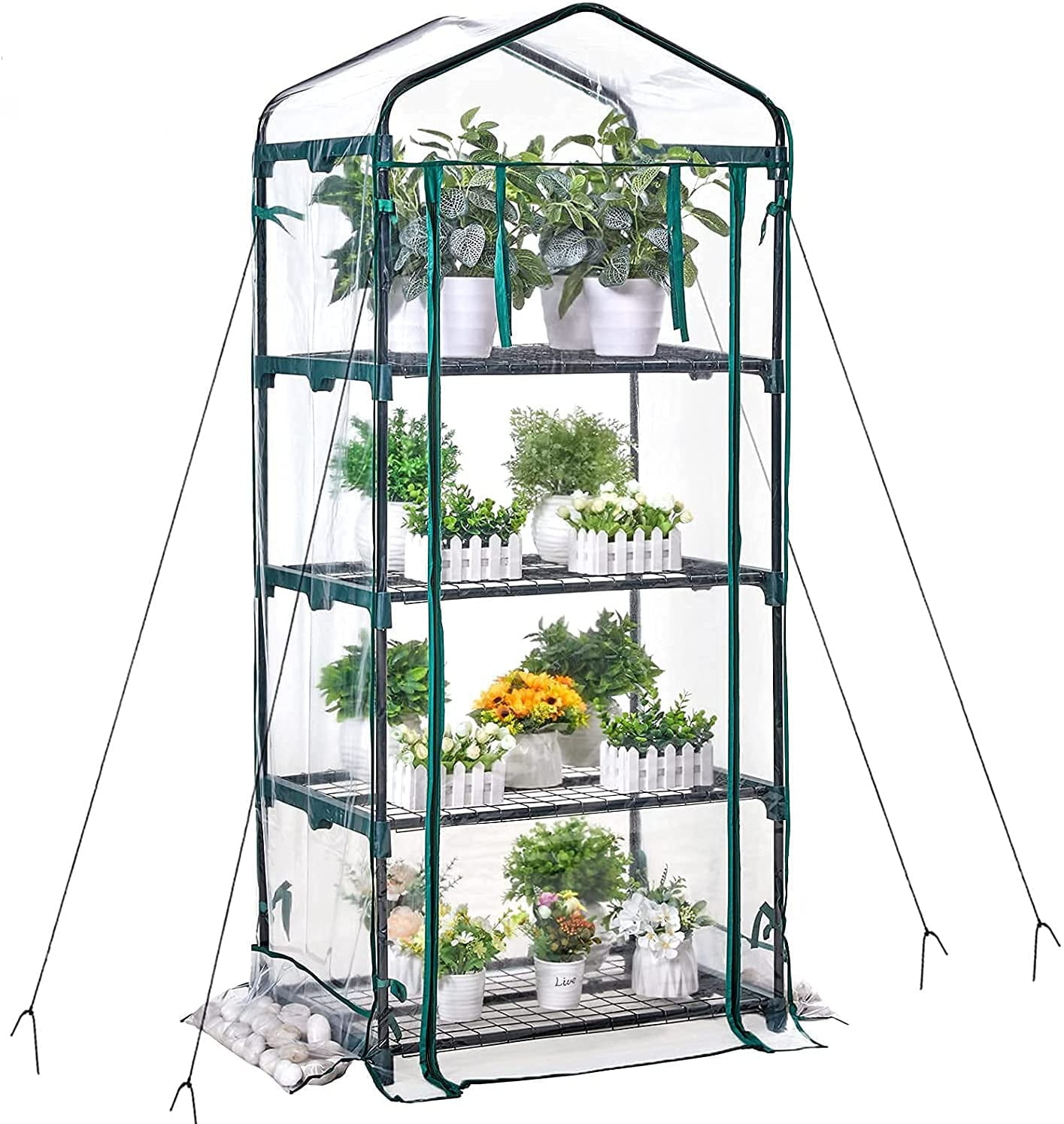 3/4/5 Tier Mini Greenhouse House PVC Cover Plastic Garden Walk In Grow Bag 