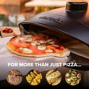 Nexgrill Ora 12 Tabletop Propane Pizza Oven, Cast Aluminum Frame, 14,000BTUs, Portable Gas Pizza Cooker with Foldable Legs, Wood Pellet Smoker Box, Rotating Cordierite Pizza Stone - 820-02003
