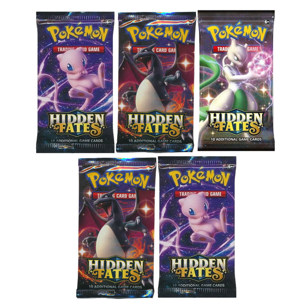 Factory Sealed From Box Pokemon Cards 10 HIDDEN FATES Booster Pack Lot 