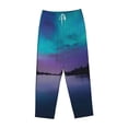 thumbnail image 6 of Uemuo Night At Lake Aurora Pattern Women's Wide Leg Palazzo Lounge Pants with Pockets Light Weight Loose Comfy Casual Pajama Pants-Medium, 6 of 9