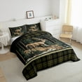 thumbnail image 4 of Feelyou Wildlife Deer Moose Men Bedding Comforter Set, Vintage Green Buffalo Twin Comforter Sets, Rustic Farmhouse Tree Reversible Bedding Set, Breathable Home Decor, 2-Piece, 4 of 9