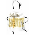 thumbnail image 1 of Honey Bee Apron, Locally Grown Honey Calligraphic Advertisement Design, Unisex Kitchen Bib with Adjustable Neck for Cooking Gardening, Adult Size, Dark Cocoa Mustard, by Ambesonne, 1 of 4