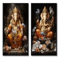 thumbnail image 2 of Designart "Ganeshas Blessing Hinduisim Art wall art II" Hinduism Framed Wall Art Set Of 2 - Orange Spiritual Frame Gallery Set For Office Decor, 2 of 7
