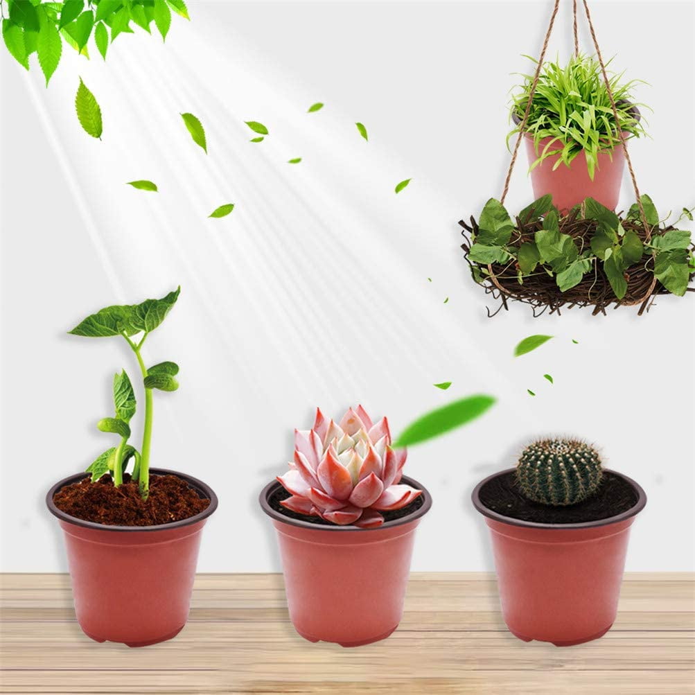 PET-U 100PCS Plastic Plant Flower Pots Nursery Garden Seedlings Starting Pot Container