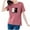 Hot Pink, variant on ZIZOCWA Casual Short Sleeve Tops for Women Violet Shirt Fashion Women Casual Short Sleeve Printed O-Neck Blouse Ladies T-Shirt Tops Short Sleeve Blouses for Women Dressy