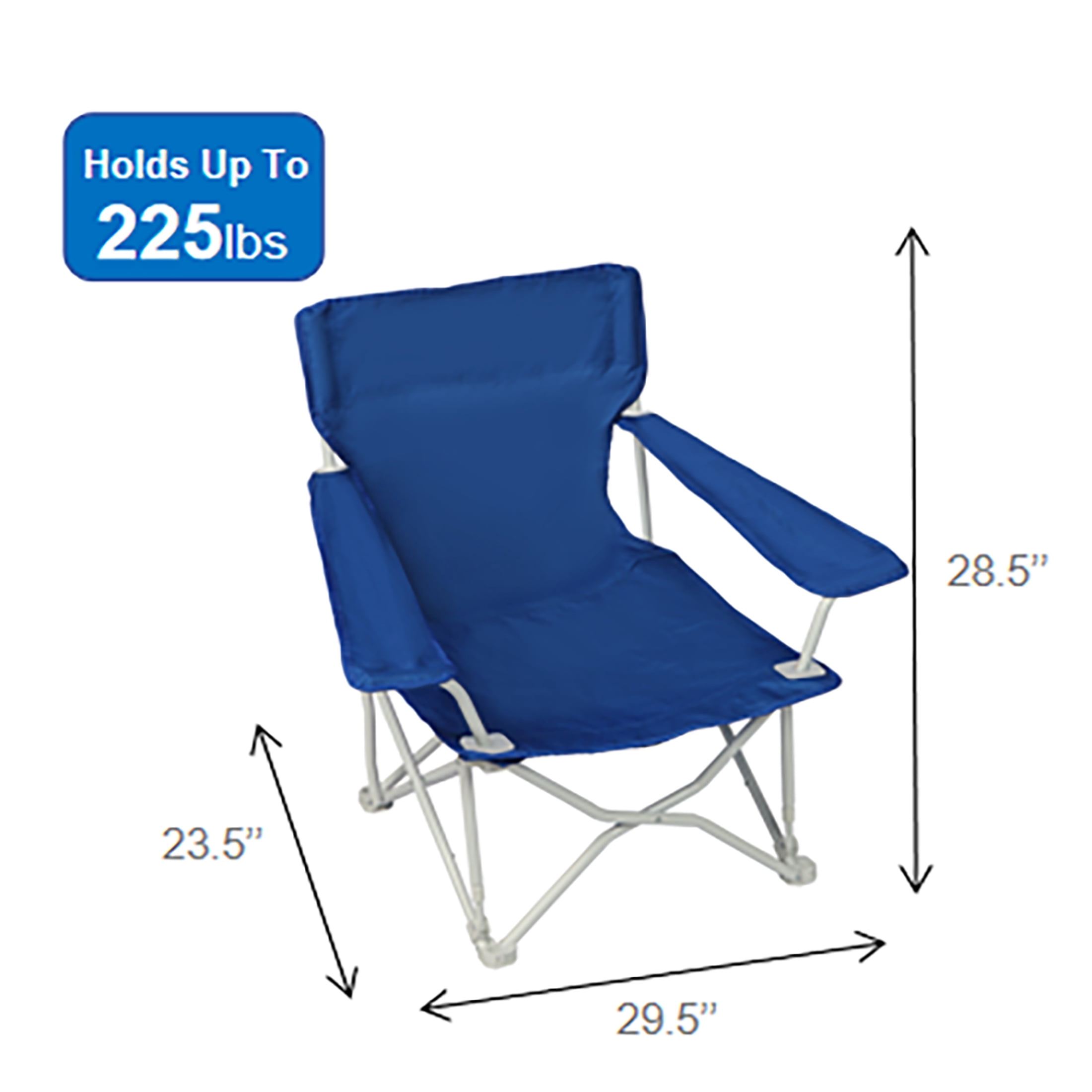 Mainstays Beach Bag Folding Chair With Storage Bag, Royal Blue