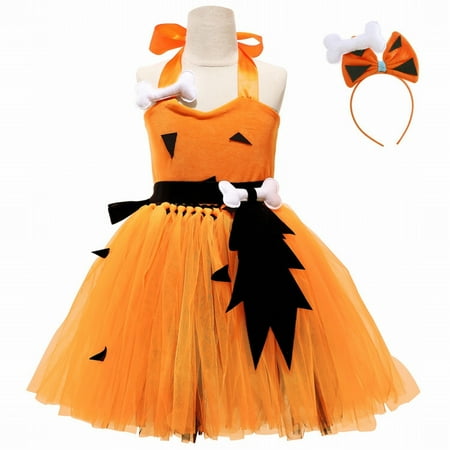 

JIEU Girl Cavegirl Caveman Christmas Historical Age Party Dress Up for 6M - 6 Years Go Out Wearing Pants Christmas Princess Dress Party