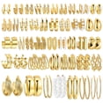 thumbnail image 1 of Set de 42 pares de aros dorados FAXHION para mujer, 1 of 5