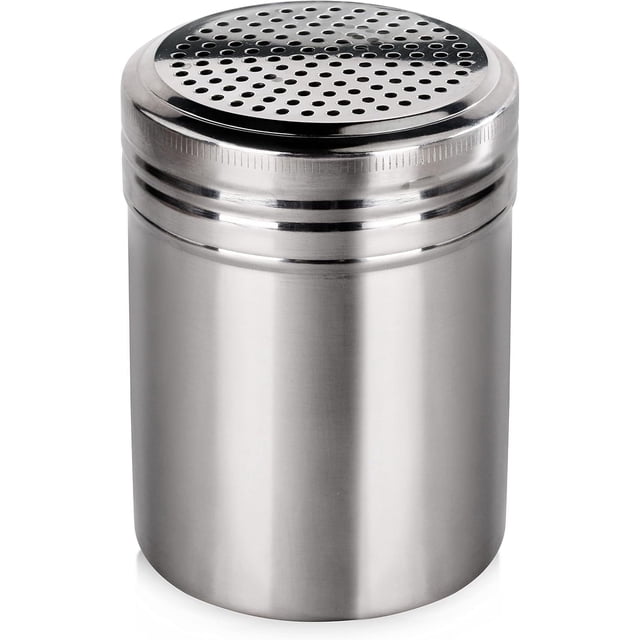 Compañero de obra maestra culinaria, azucarero en polvo con tapa translúcida sellada, acero inoxidable 304 de alta calidad que garantiza la longevidad, diseño ergonómico para mayor comodidad y control