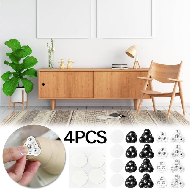 pstuiky Roue Universelle Rotation à 360° Silencieuse Caster Grande Capacité de Charge 5 kg Matériau Abs Galet à Billes en Acier Conception à 3 Billes Accessoires de Quincaillerie Robustes Boîte de Chevet Chariot de Rangement