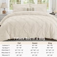 thumbnail image 6 of Sasttie Queen Size Comforter Set, 7-Piece Bed in a Bag, Pintuck Bedding Sets for All Season, Beige, 6 of 8