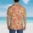 thumbnail image 4 of Logiee Yellow Flowers Print Mens Hawaiian Shirts,Loose-Fit Short Sleeve Button Down Tropical Aloha Beach Shirt,Summer Vacation Wedding Tops,XX-Large, 4 of 7
