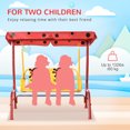 thumbnail image 3 of Outsunny Kids Patio Swing, Adjustable Canopy Swing Glider, Kids Outdoor Swing Chair with 2 Seats, Seat-Belted Safety, Red, for Ages 3-6, 3 of 9
