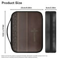 thumbnail image 4 of FKELYI Brown Floral Cross Print Bible Cover with Handle Faux Leather Bible Case Book Cover with Zipper Pocket Christian Bag Protector Book Organzoer Holder for Prayer Study, 4 of 5
