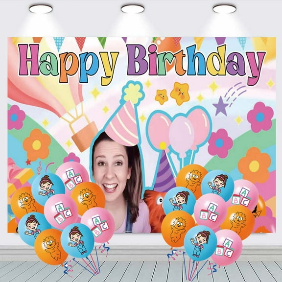 Ms Rachel Party Decorations Backdrop Banner Balloons Taspestry Wall Decor Background Poster Decor Supplies