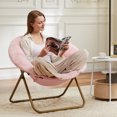 thumbnail image 6 of Dovelina Comfortable disc chairs faux fur furniture bedroom living room adult size pink, 6 of 9