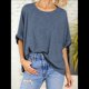 thumbnail image 5 of Camiseta Holgada Informal de Verano de Corta para Mujer. Gris Azulado S, 5 of 8