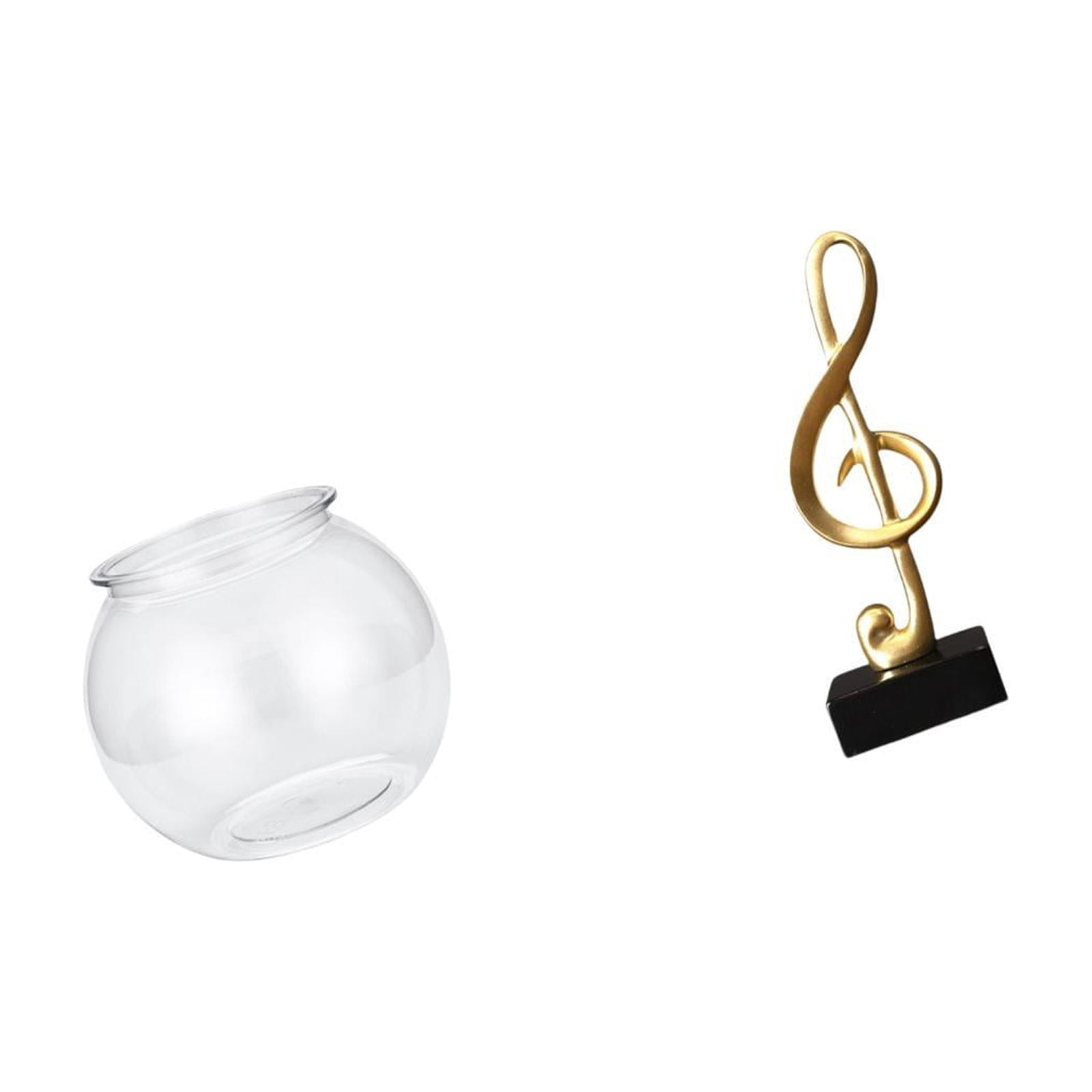 Transparent Fish Tank Vase Music Note Sculpture Resin Material for Desktop Office Home Decoration Fishes Lovers
