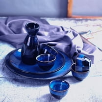 IBASETOY Blue Japanese Style Sake Bottle for Kitchen Perfect for Tea Wine or Water Safe Synthetic Material 100ML