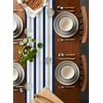 thumbnail image 4 of Table Runner Dresser Scarf 13 x 70 Inch Navy Blue White Stripes Minimalist Abstract Vertical Striped Table Runners Non-Slip Heat Kitchen Dining Table Decor for Indoor Outdoor Home Party Decoration, 4 of 7