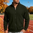 thumbnail image 2 of Men Ribbed Zip up Sweatshirt Corduroy Comfy No Hood Stand Collar Fashion Outerwear with Pockets Long Sleeve Trendy Collared Spring Fall Daily Casual Jacket, 2 of 7