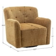 thumbnail image 6 of 32.5" W Modern Swivel Chenille Accent Chair Armchair Set of 2, No Assembly Square Barrel Chair for Living Room Bedroom(Camel), 6 of 11