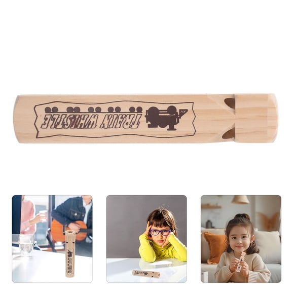 AURARMLET Ocarina Instrument Train Whistle for Kids Wooden Sound Toy in Train Shape for Toddlers and Children 1Set
