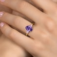 thumbnail image 4 of Gem Stone King 2.80 Ct Purple Amethyst Pink Lab Grown Diamond 18K Yellow Gold Plated Silver Ring, 4 of 6