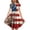 Light Blue, variant on Ruyang 4th of July Dresses for Girls American Flag Floral Print Ruffle Sleeve Dresses Summer A-line Swing 250th Anniversary Dresses