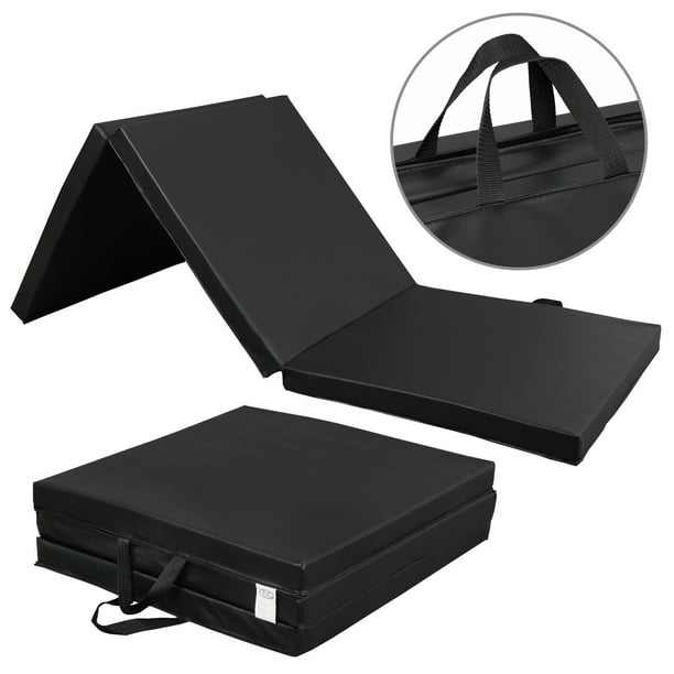 ZenSports TriFold 6x2FT Gym Mat Exercise Mat W/ Carrying Handles 2'' Thick Home Gym