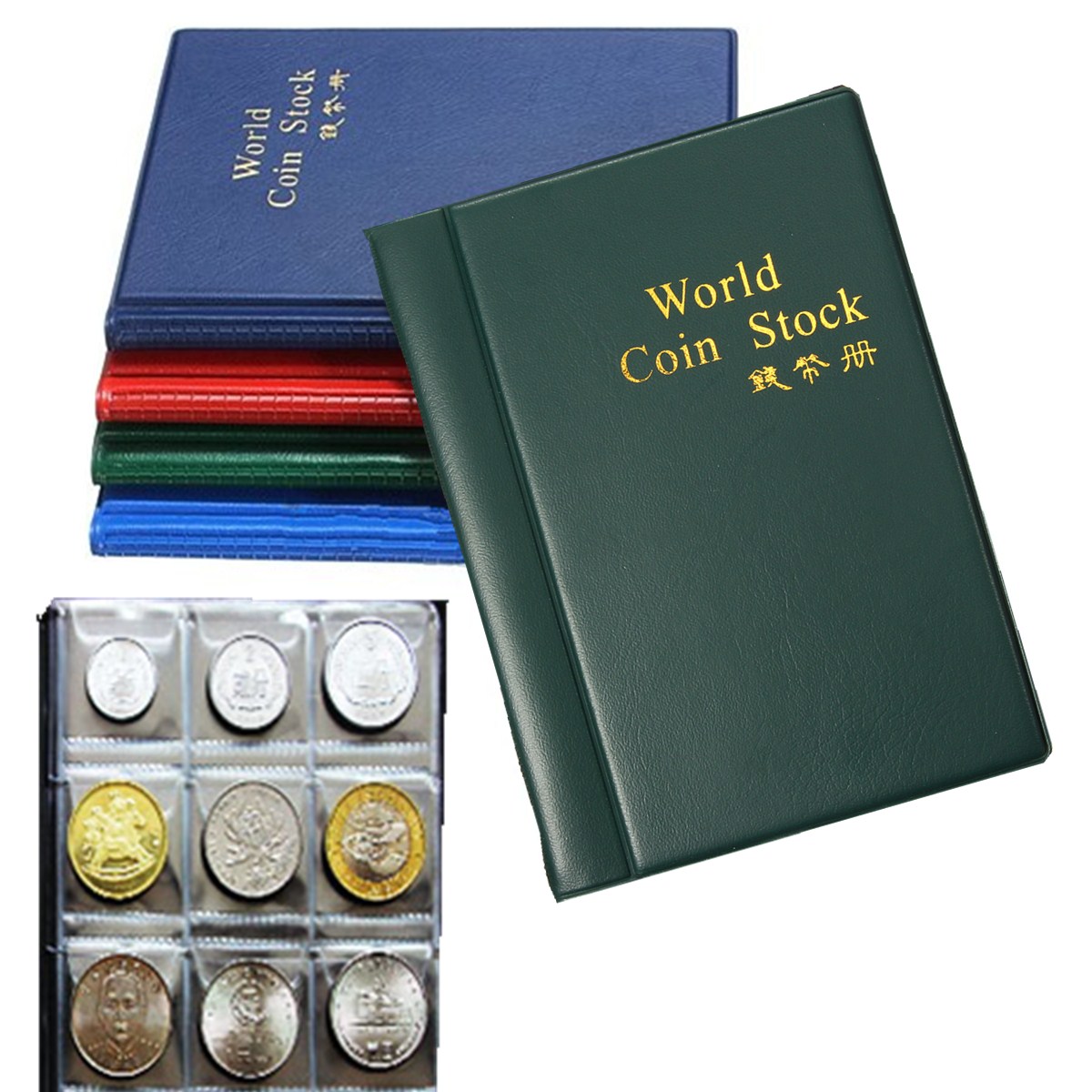 10 Pages 120 Coin Collections Holder Pocket Money tokens Storage Album