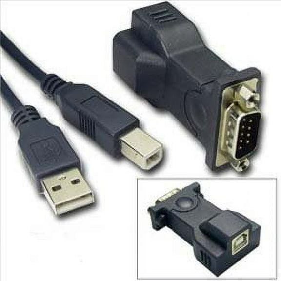 Black USB to RS232 Serial 9 Pin DB9 Cable Adapter