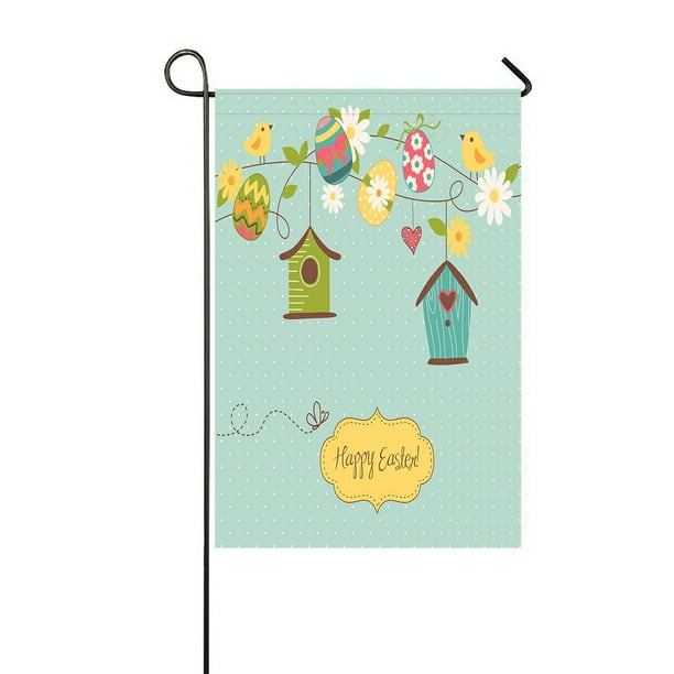 Eczjnt Beautiful Spring Bird Houses Birds Eggs And Flowers Garden Flag Outdoor Flag Home Party Garden Decor 12x18 Inch Walmart Com Walmart Com