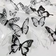 thumbnail image 1 of El fabricante suministra directamente 18 mariposas en blanco y negro 3D simulación tridimensional mariposa PVC hogar creativo pegatina de pared decoración, 1 of 4