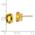 thumbnail image 3 of 14k 9x7mm Oval Citrine Checker Earrings 14k Yellow Gold Earrings, 3 of 3
