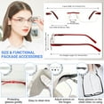 thumbnail image 6 of WEMOOMOOTANTS 4 Packs Reading Glassses 2.0 for Women Men's Rimless Red Readers 1.0 1.5 200 2.5 3.0 3.5, 6 of 6