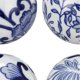 thumbnail image 3 of Set de bolas decorativas de porcelana Benzara, 10 cm, diseño floral, 6 esferas, 3 of 5