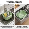 thumbnail image 2 of Foldable Hanging Sink Drain Basket Stretchable Kitchen Colander with Flip Cover Space Saving Food Strainer, Multi-functional Faucet Storage Rack Draining for Fruits Vegetables Utensils, 2 of 6