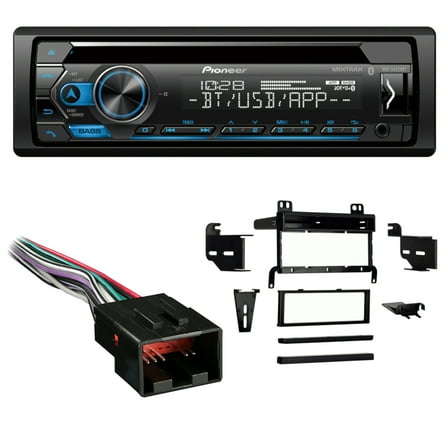 Pioneer Single DIN CD w/ Bluetooth Car Stereo Upgrade for 2001-2003 Ford Mustang Includes In-Dash Car Stereo, Dash Kit and Harness (Non-Amp)