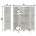 thumbnail image 6 of Hofitlead 4 Panel Room Divider with Shelves 5.6Ft Wooden Folding Screens Privacy Partition Wall for Bedroom Living Room Office, White, 6 of 8