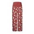 thumbnail image 4 of Fiaer Christmas Womens Pajamas Pants Plus Size High Waisted Sleepwear Trousers Funny Graphic Wide Leg Xmas Pjs Slacks with Pocket Red XXL, 4 of 4