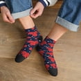 thumbnail image 3 of Fuzoiu Rose Flower Print Adult Socks, Crew Moisture-wicking Socks, Unisex Cushion Crew Socks,Casual Sports Ankle Socks, 3 of 7