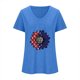 thumbnail image 3 of Camisetas Casuales de las Mujeres Gradiente Día de la Independencia Impreso Cuello Redondo, Blusa de Manga Corta para Diario, Fiesta Y Primavera Verano, 3 of 3