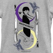 Girl's Wednesday Character Line Art Graphic Tee Athletic Heather Medium