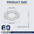 thumbnail image 2 of Arandela Plana M12 para Tornillo, 60Pcs Arandelas de Acero Inoxidable 304 12MM ID x 24MM OD x 1MM de Grosor (Tono Plateado), 2 of 6
