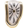 thumbnail image 3 of Melting Clock, Salvador Dali Watch Melted Clock for Decorative Home Office Shelf Desk Table Funny Creative Gift, Rome Gold, 3 of 5